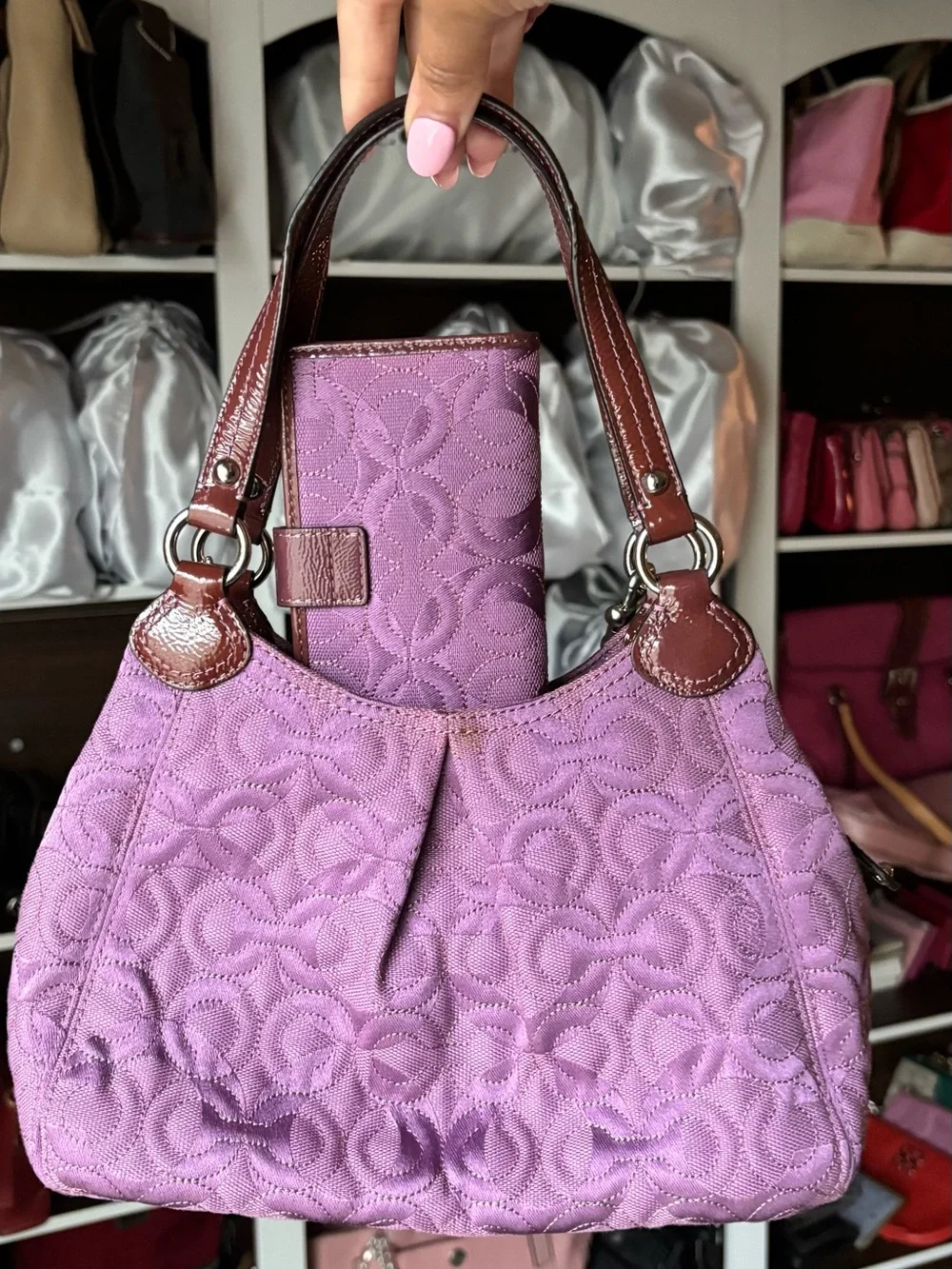 💜COACH Gramercy Op Art Bag & Wallet💜